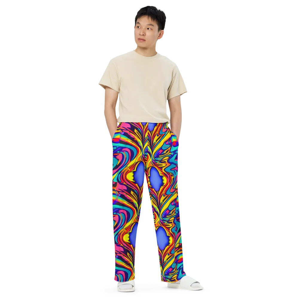 Electric Ecstasy on Wide-Leg Pants — Front