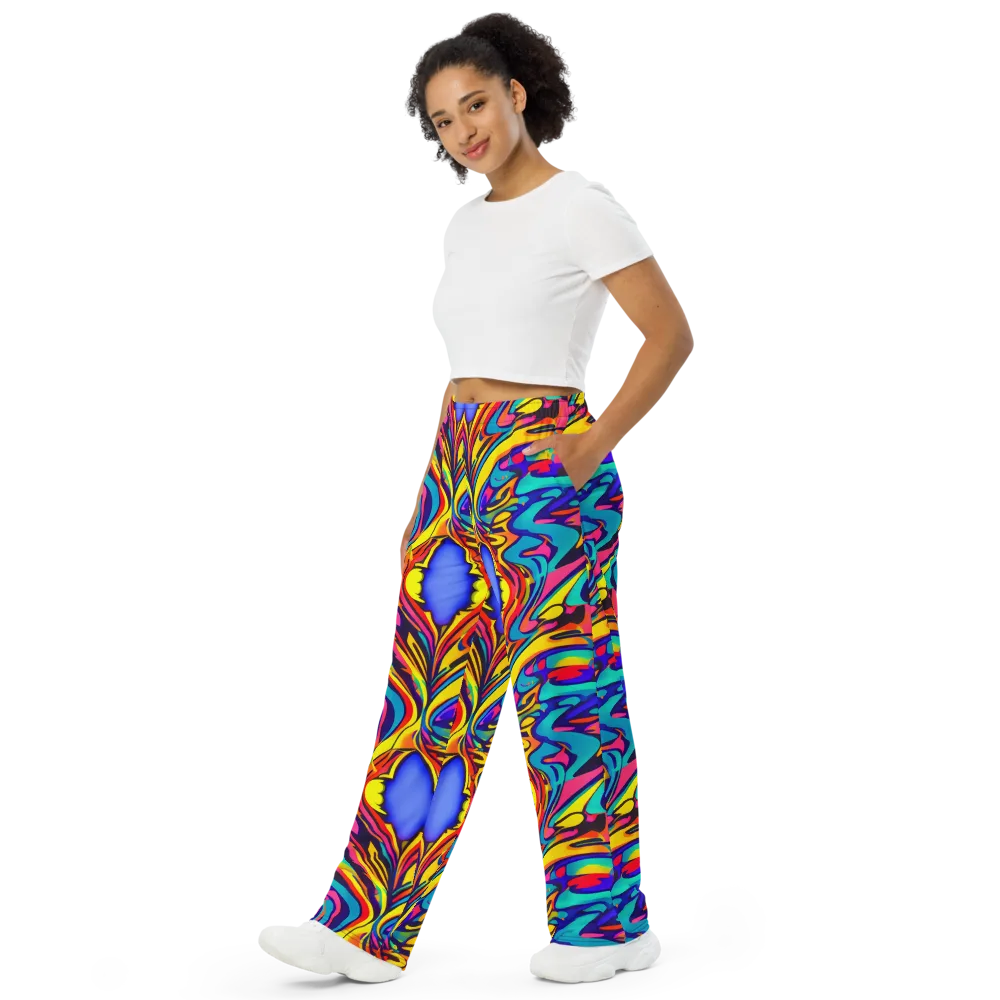 Electric Ecstasy on Wide-Leg Pants — Left Front