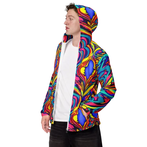 Electric Ecstasy on a Men's Windbreaker
