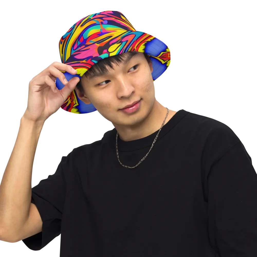 Electric Ecstasy on Reversible Bucket Hat — Front Inside