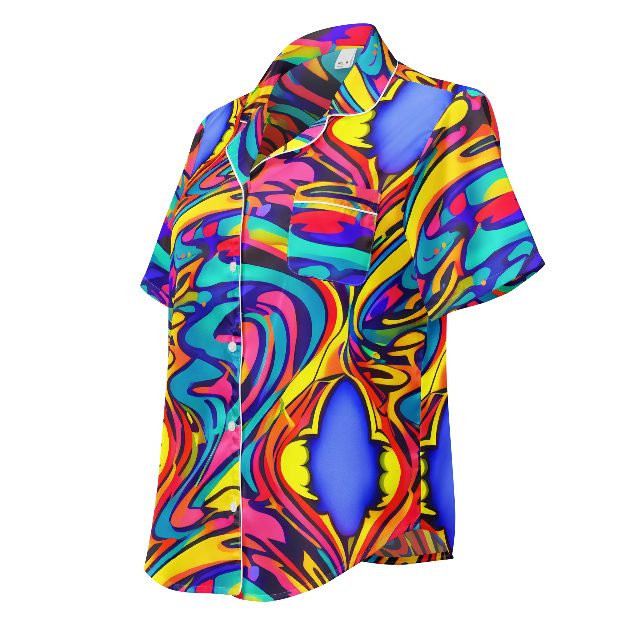 Electric Ecstasy on Women's Short Sleeve Pajama Top — Left Front