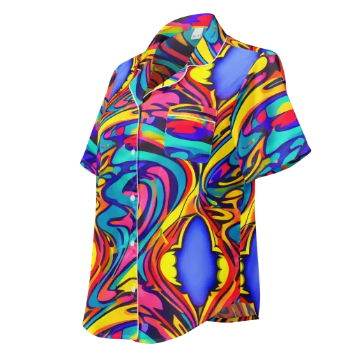 Electric Ecstasy on a Women's Short Sleeve Pajama Top
