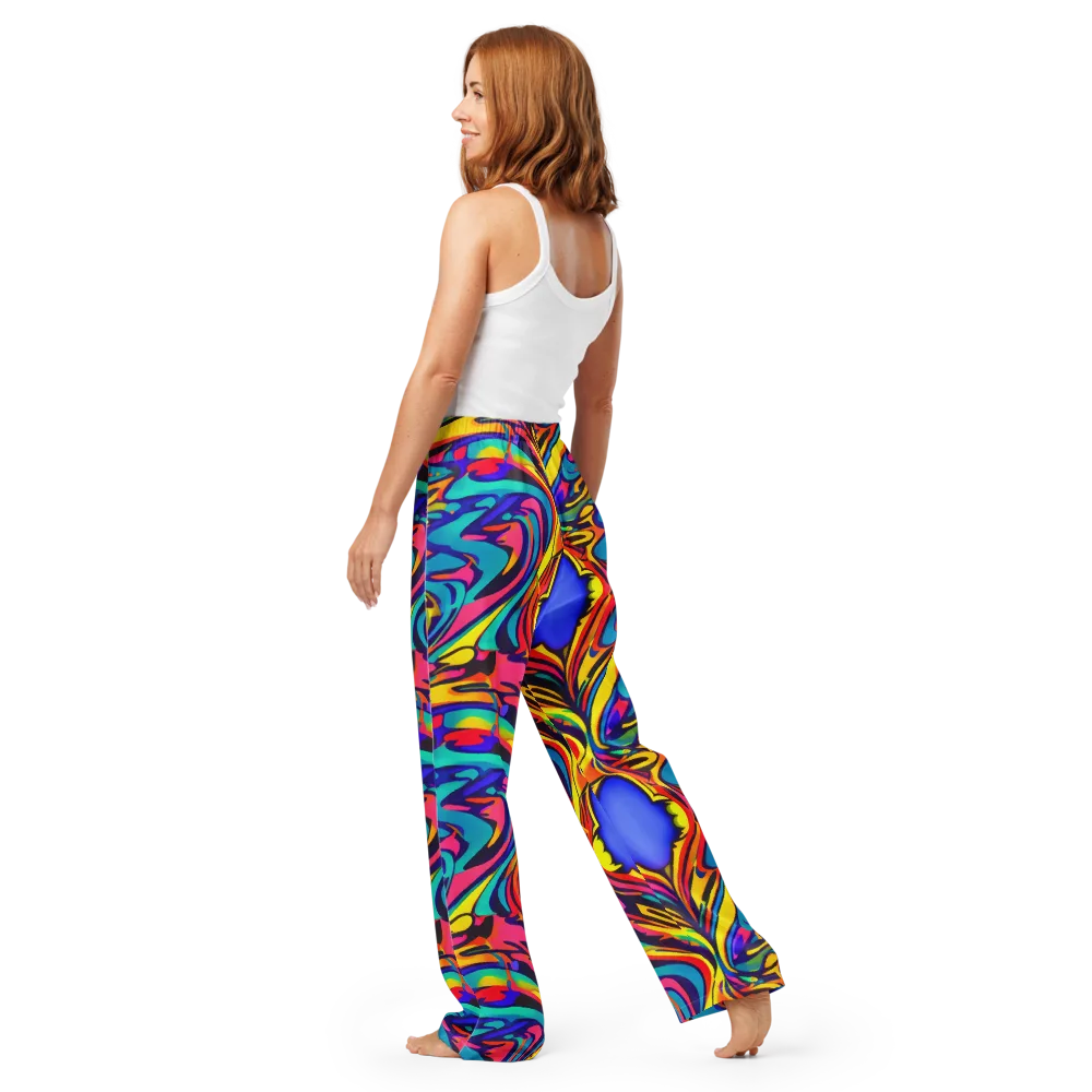 Electric Ecstasy on Women's Pajama Pants — Back