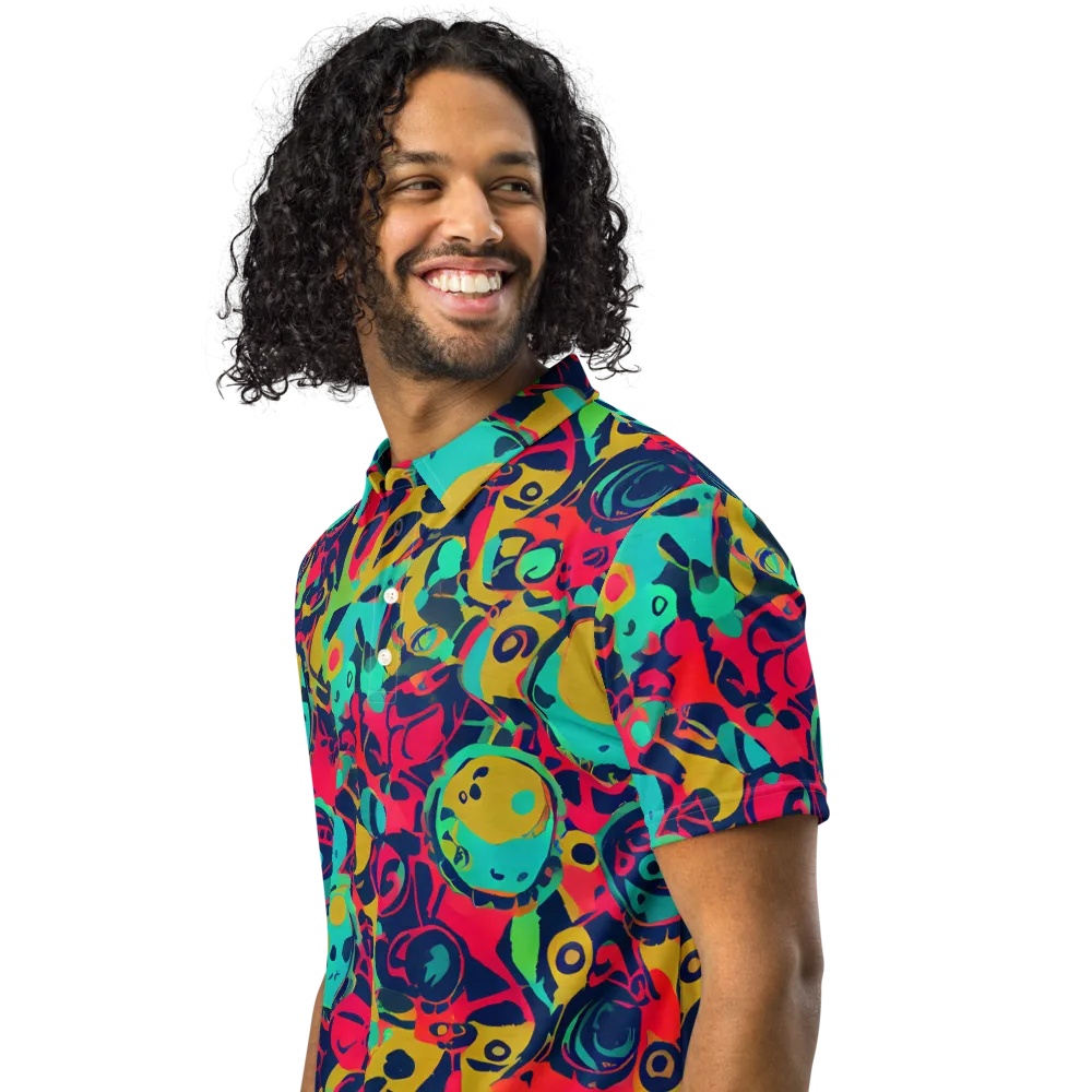 Gottlieb Galaxy on Men's Slim Fit Polo Shirt — Left Front