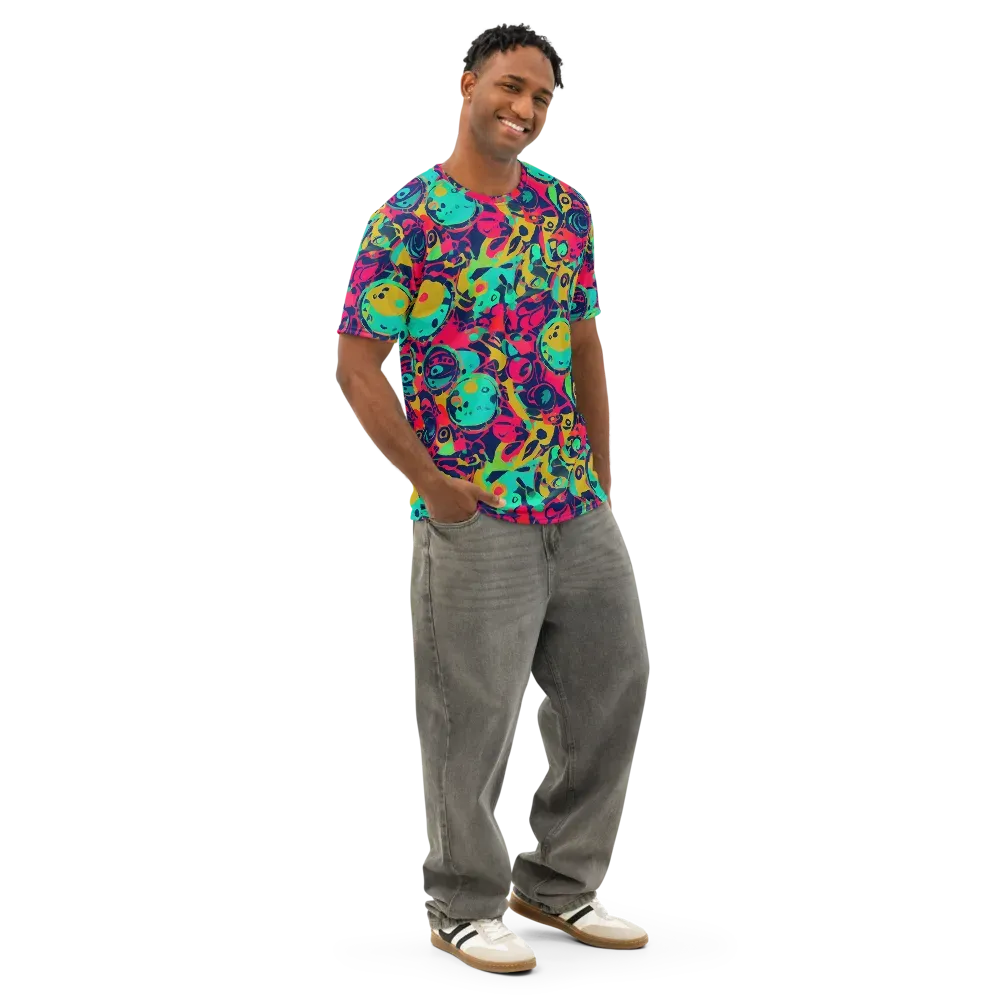 Gottlieb Galaxy on Men's Cotton Crew Neck T-Shirt — Right Front