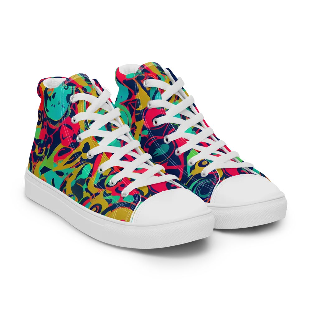Gottlieb Galaxy on Men's High Top Canvas Shoes — Right Front