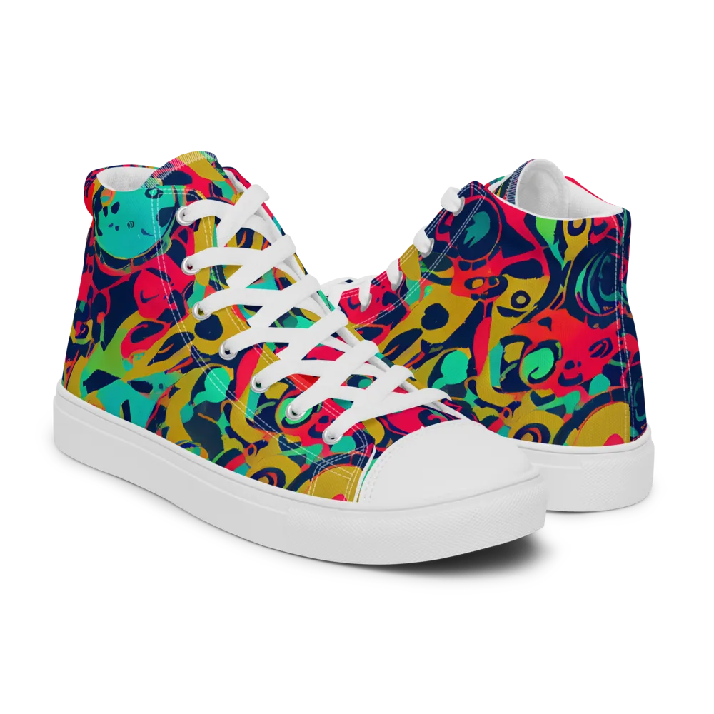 Gottlieb Galaxy on Men's High Top Canvas Shoes — Right