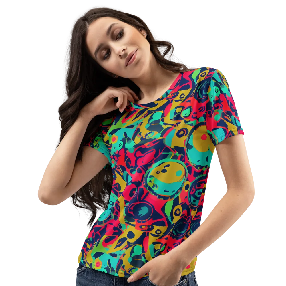 Gottlieb Galaxy on Women's Crew Neck T-Shirt — Left Front