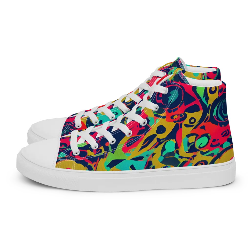 Gottlieb Galaxy on Women's High Top Canvas Shoes — Left