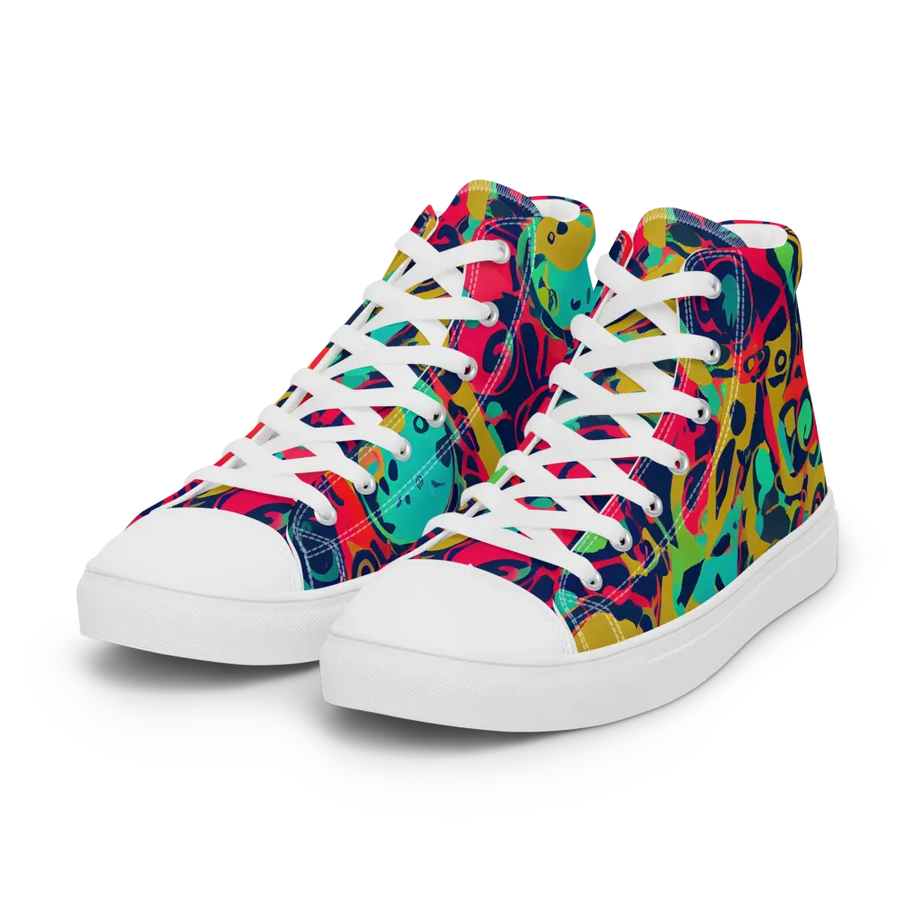 Gottlieb Galaxy on Women's High Top Canvas Shoes — Left Front