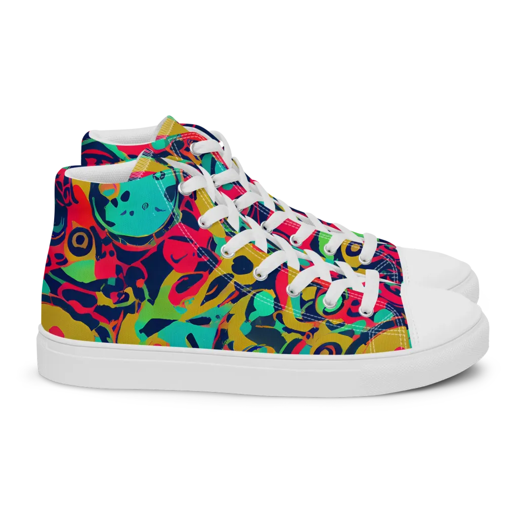 Gottlieb Galaxy on Women's High Top Canvas Shoes — Right