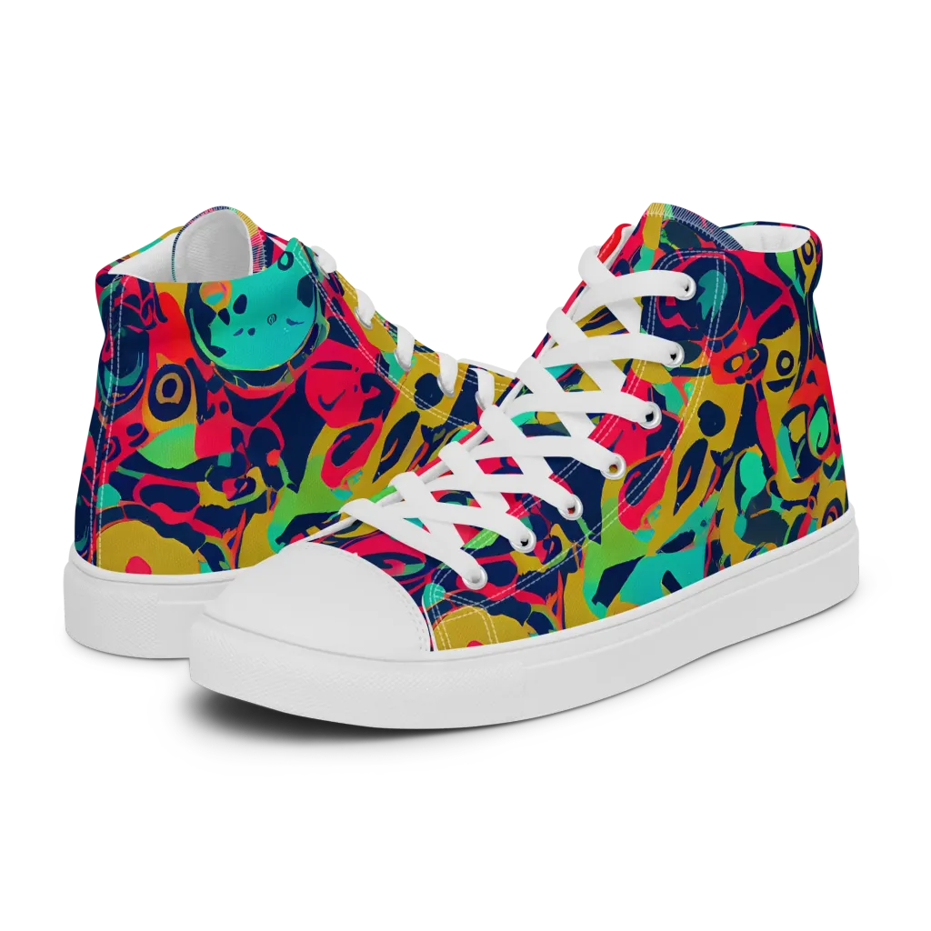 Gottlieb Galaxy on Women's High Top Canvas Shoes — Left