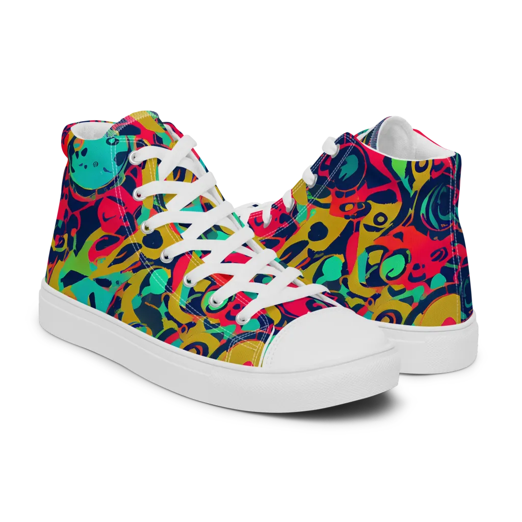 Gottlieb Galaxy on Women's High Top Canvas Shoes — Right