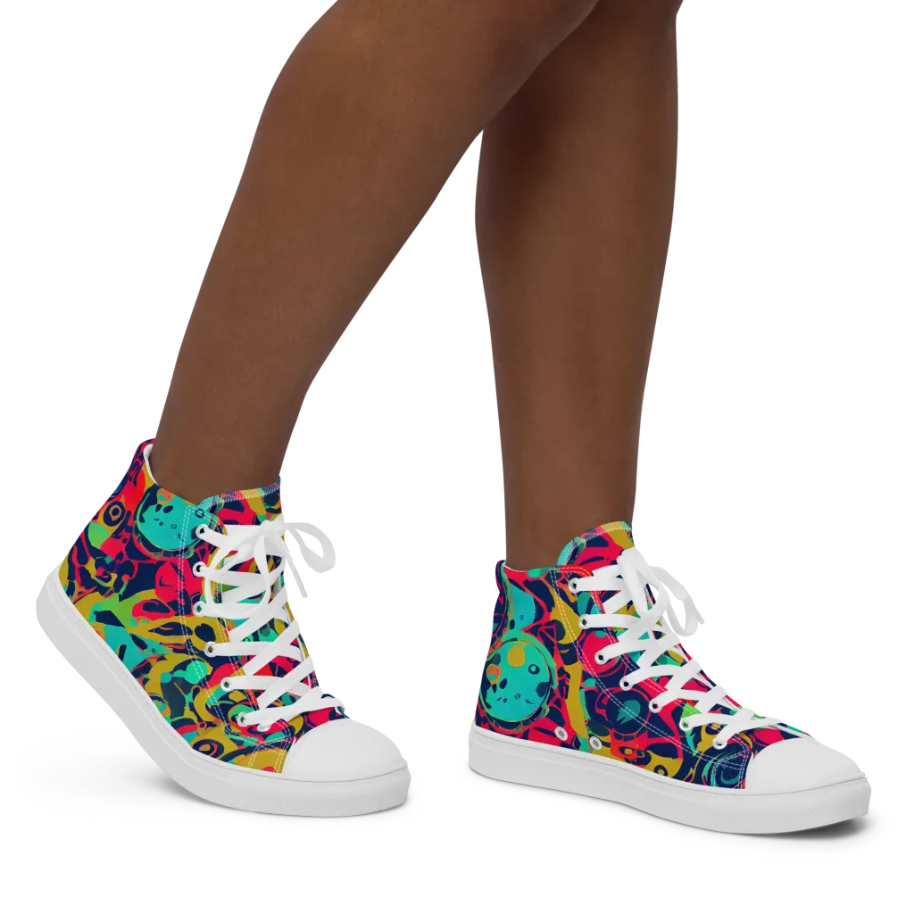 Gottlieb Galaxy on Women's High Top Canvas Shoes — Right