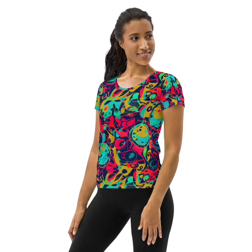 Gottlieb Galaxy on Women's Athletic T-Shirt — Left