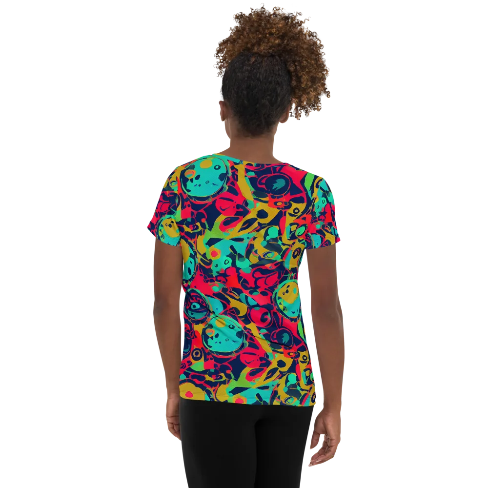 Gottlieb Galaxy on Women's Athletic T-Shirt — Back