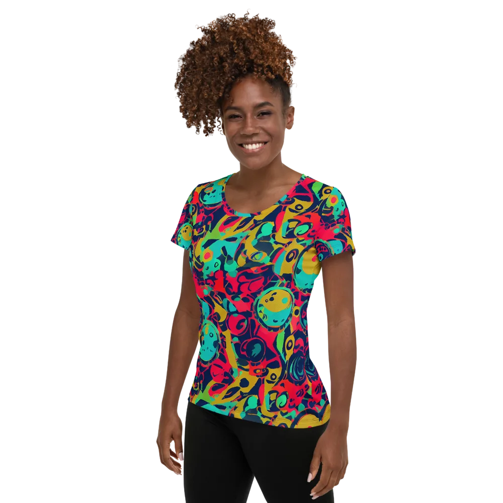 Gottlieb Galaxy on Women's Athletic T-Shirt — Left