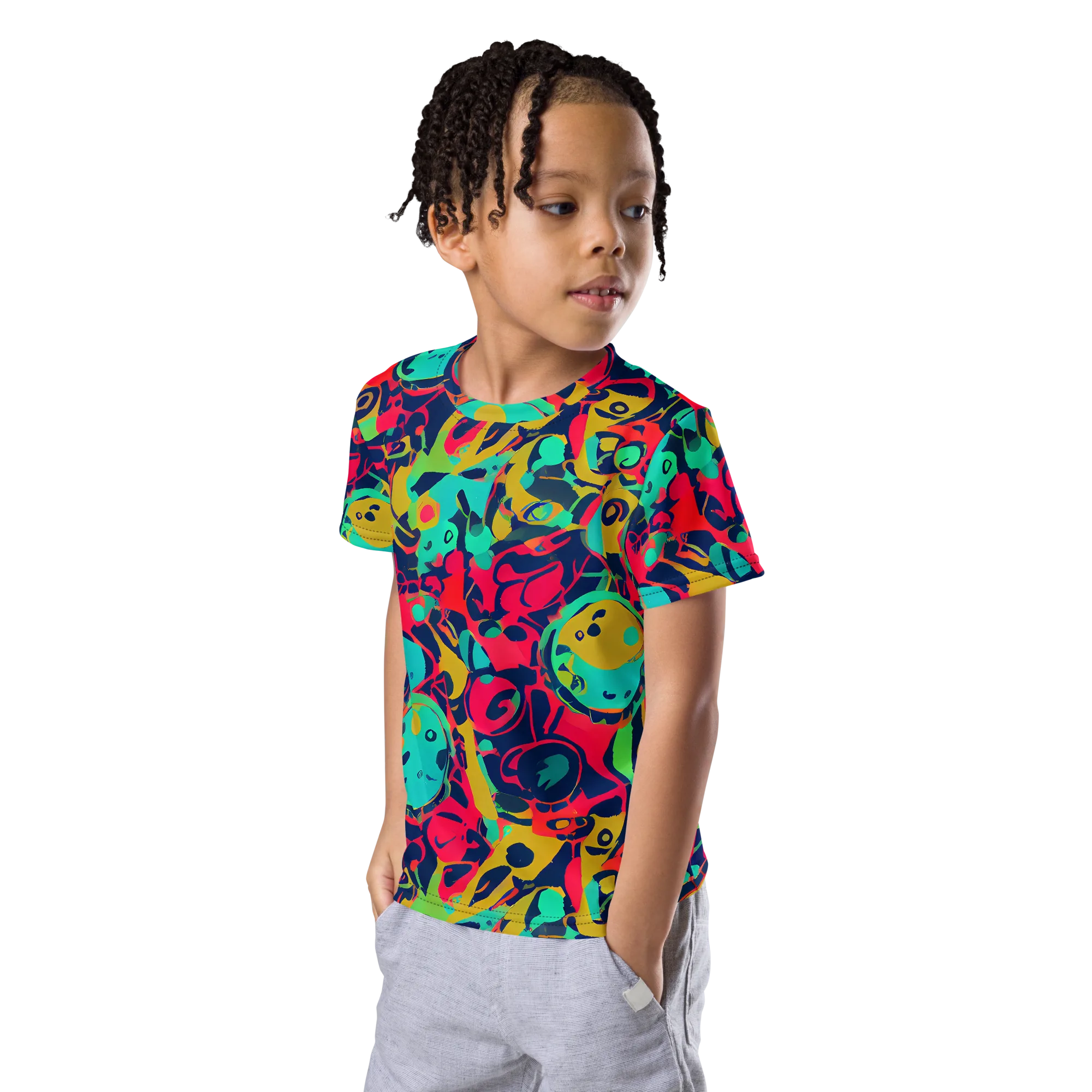 Gottlieb Galaxy on Kids Crew Neck T-Shirt — Left Front
