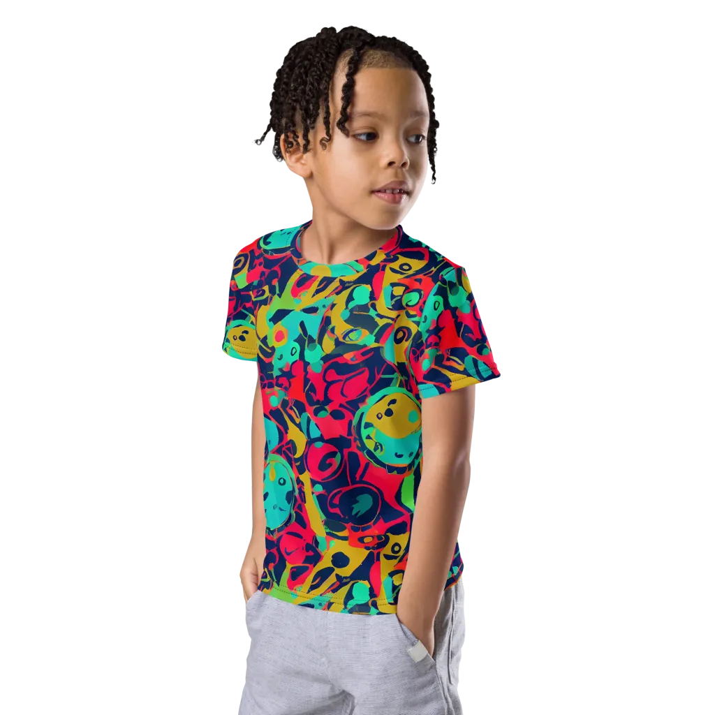Gottlieb Galaxy on Kids Crew Neck T-Shirt — Left Front