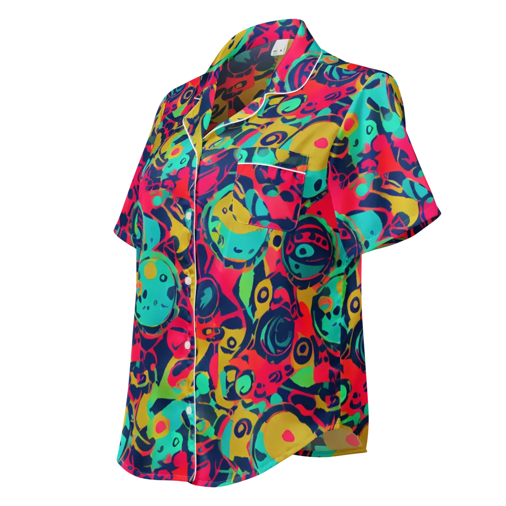 Gottlieb Galaxy on Women's Short Sleeve Pajama Top — Left Front
