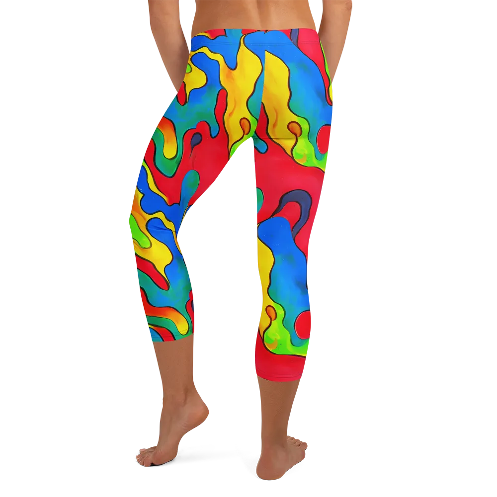 Splash of Joy on Capri Leggings — Back