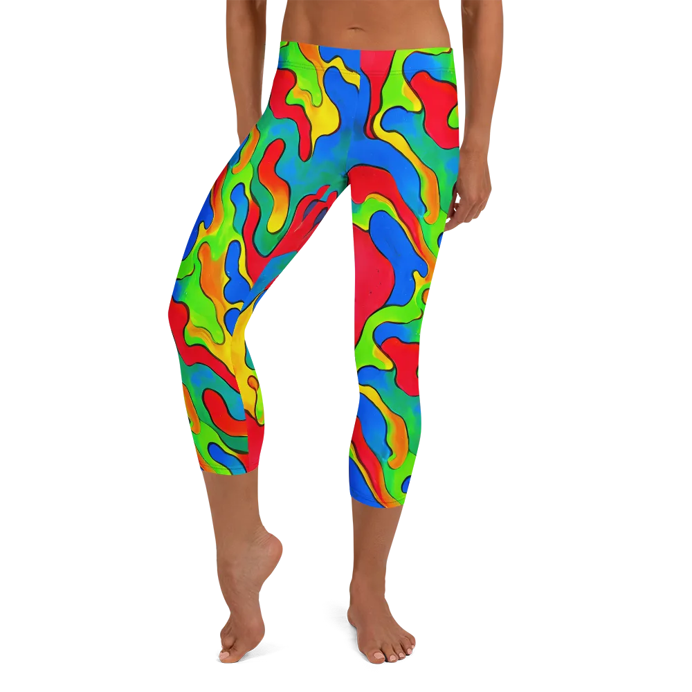 Splash of Joy on Capri Leggings — Front