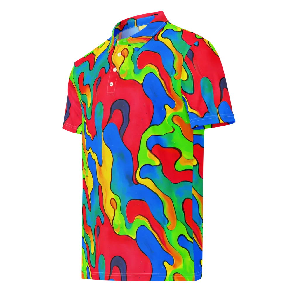 Splash of Joy on Men's Slim Fit Polo Shirt — Left Front