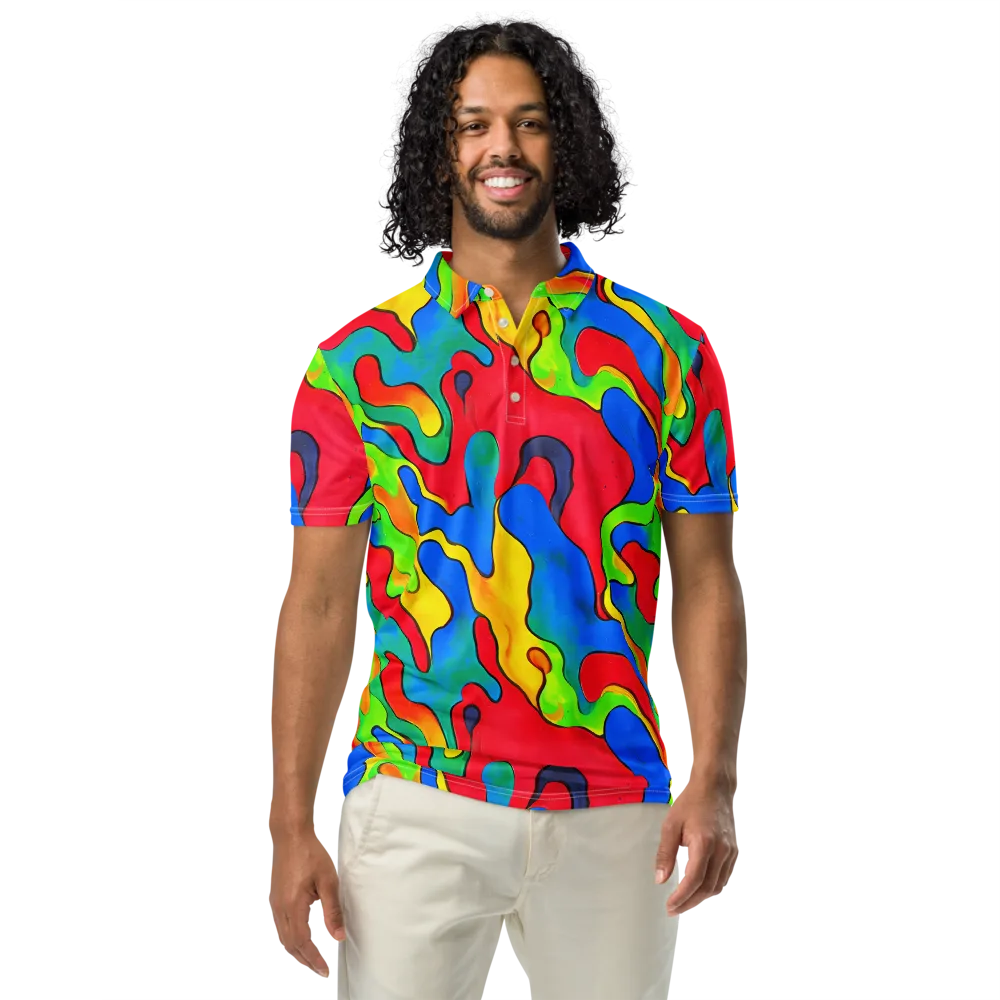 Splash of Joy on Men's Slim Fit Polo Shirt — Front