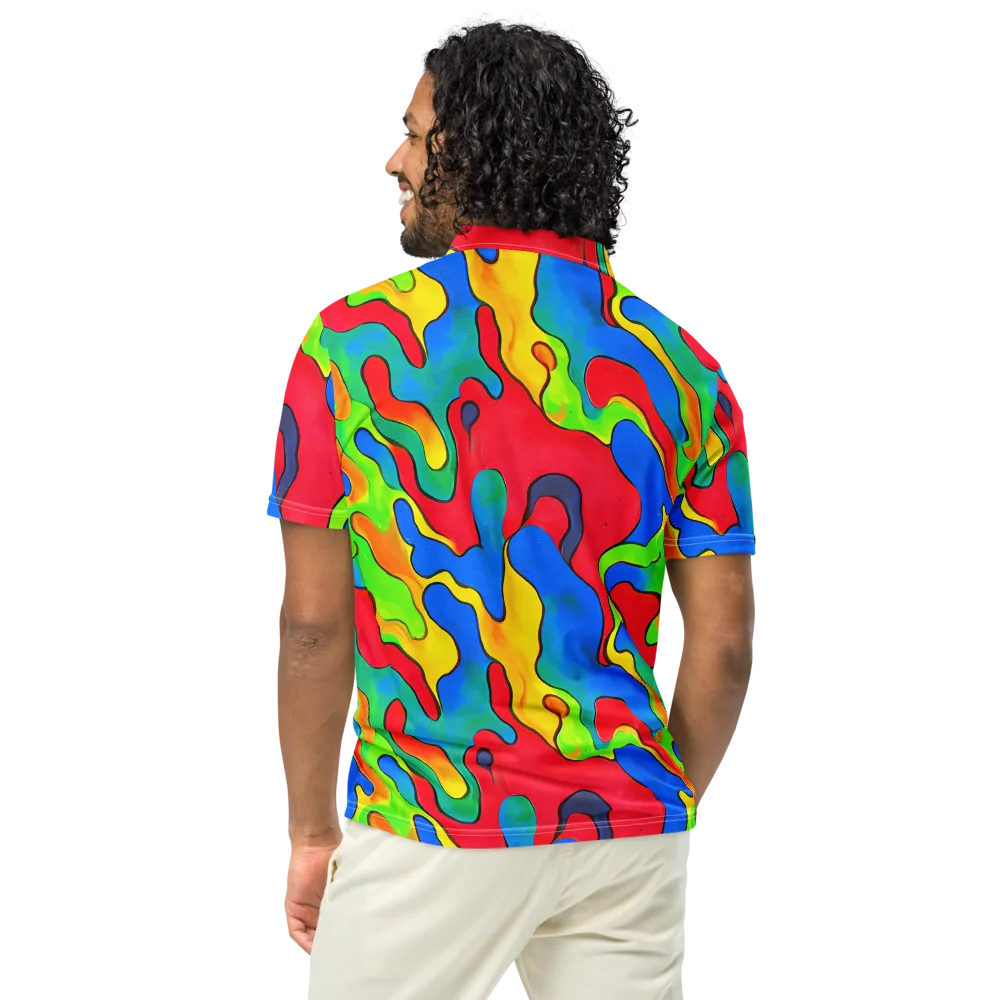 Splash of Joy on Men's Slim Fit Polo Shirt — Back