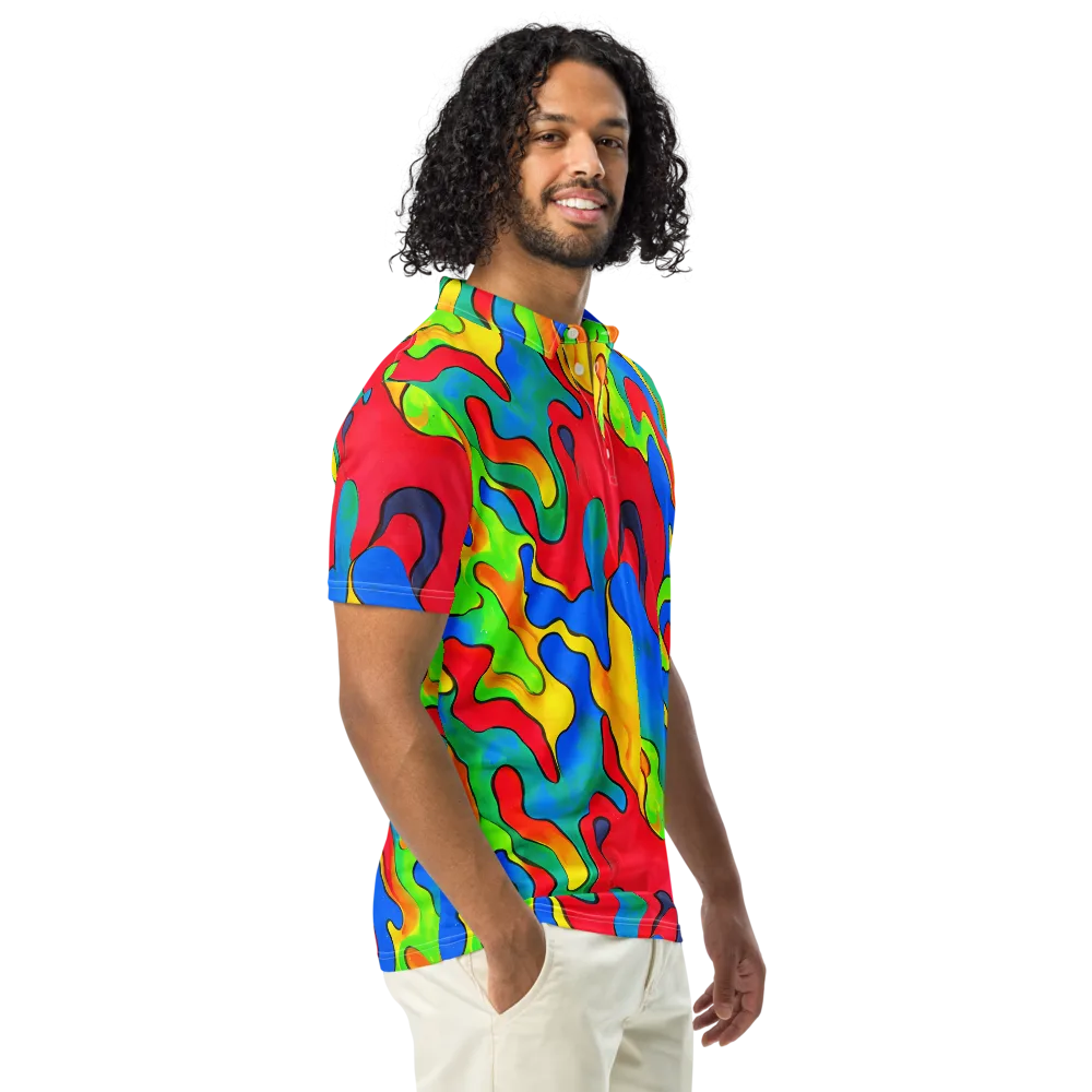 Splash of Joy on Men's Slim Fit Polo Shirt — Right Front