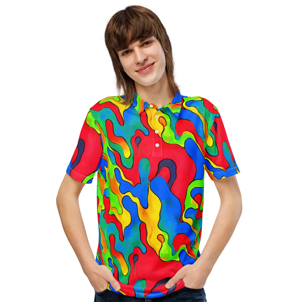 Splash of Joy on Men's Slim Fit Polo Shirt — Front