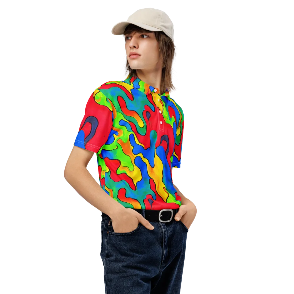 Splash of Joy on Men's Slim Fit Polo Shirt — Right Front