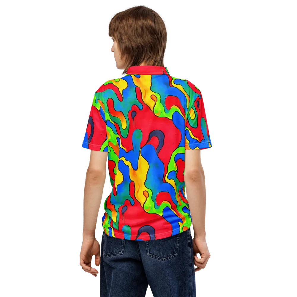Splash of Joy on Men's Slim Fit Polo Shirt — Back
