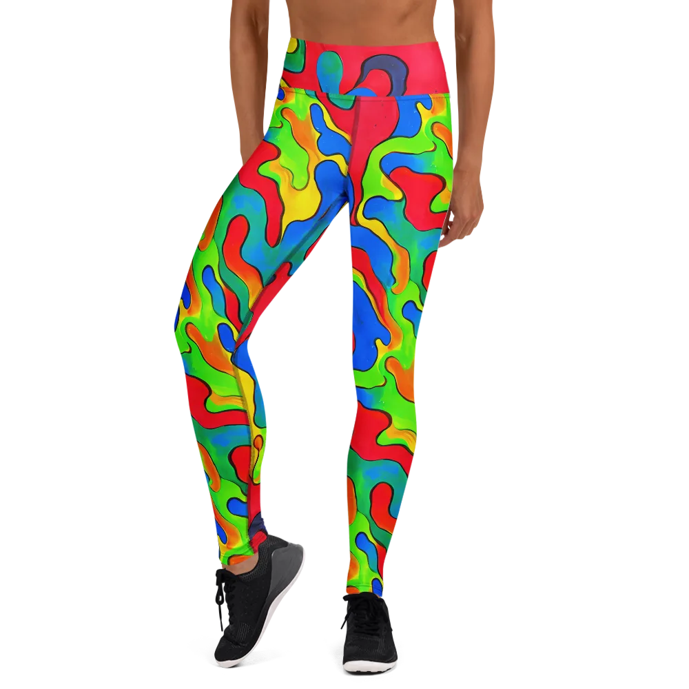 Splash of Joy on Yoga Leggings — Front