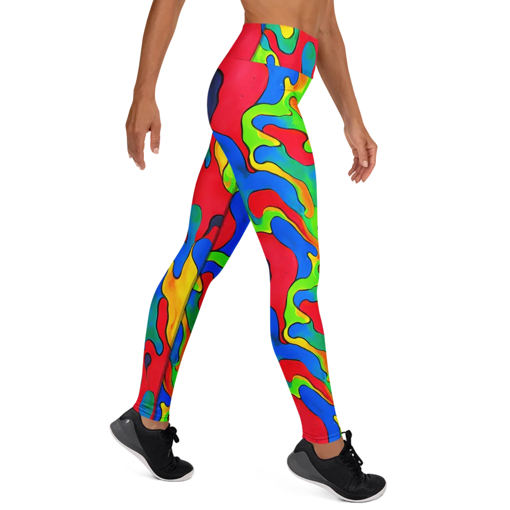 Splash of Joy on Yoga Leggings — Right