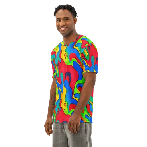 Splash of Joy on a Men's Cotton Crew Neck T-Shirt