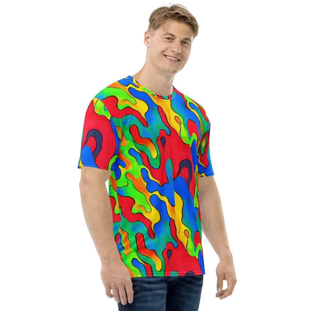 Splash of Joy on Men's Crew Neck T-Shirt — Right