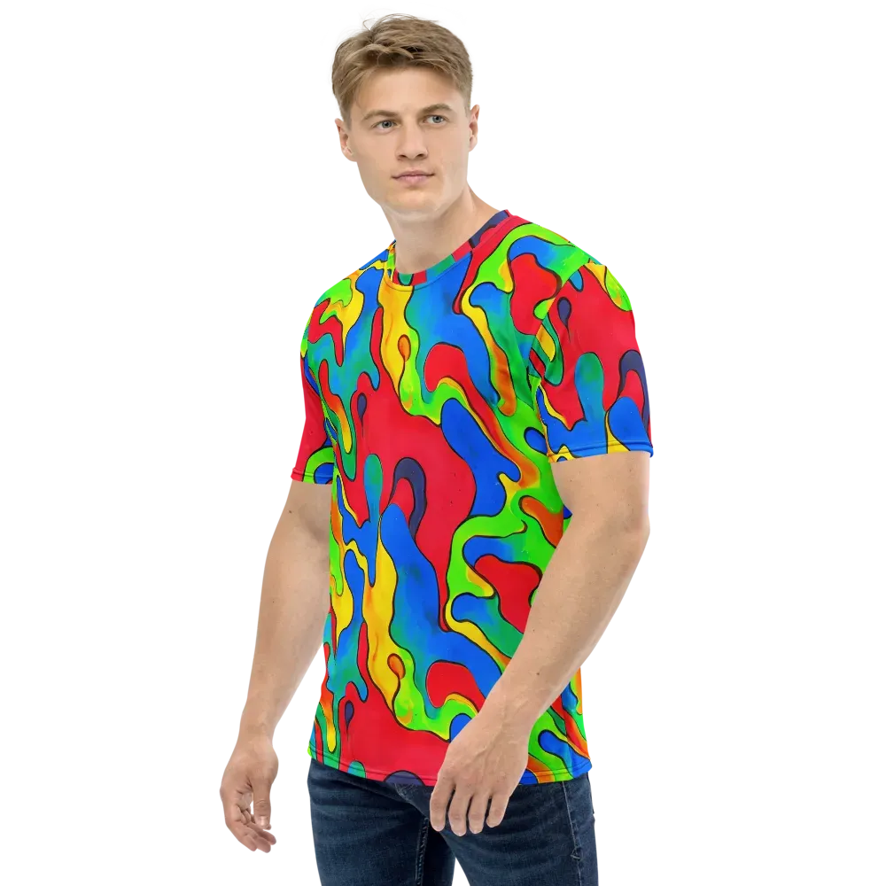 Splash of Joy on Men's Crew Neck T-Shirt — Left