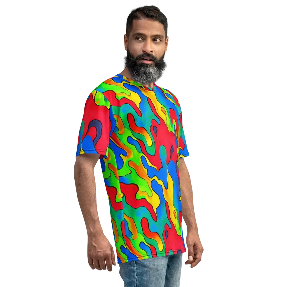 Splash of Joy on Men's Crew Neck T-Shirt — Right