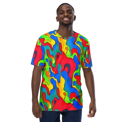 Splash of Joy on a Men's Crew Neck T-Shirt