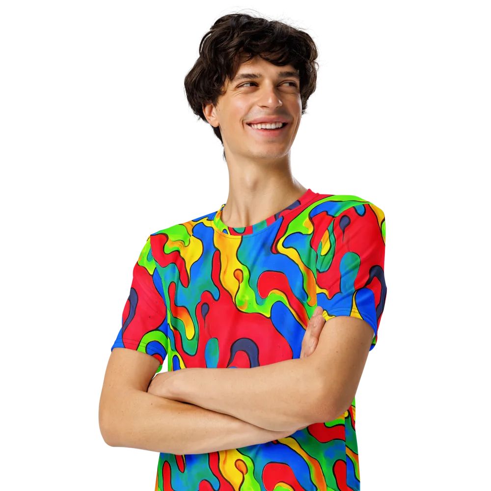 Splash of Joy on Men's Crew Neck T-Shirt — Left Front