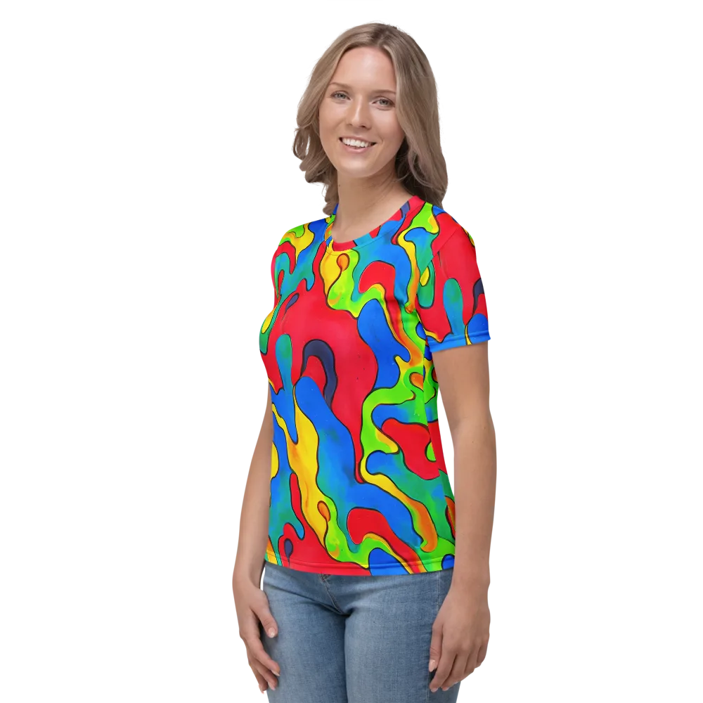 Splash of Joy on Women's Crew Neck T-Shirt — Left