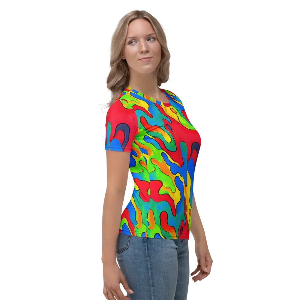 Splash of Joy on Women's Crew Neck T-Shirt — Right