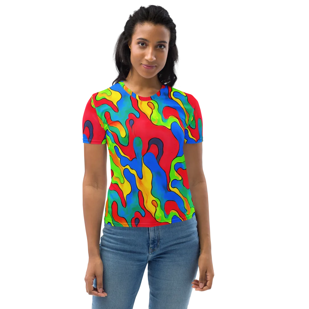 Splash of Joy on Women's Crew Neck T-Shirt — Front