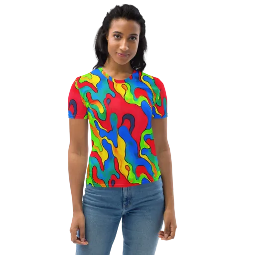 Splash of Joy on a Women's Crew Neck T-Shirt