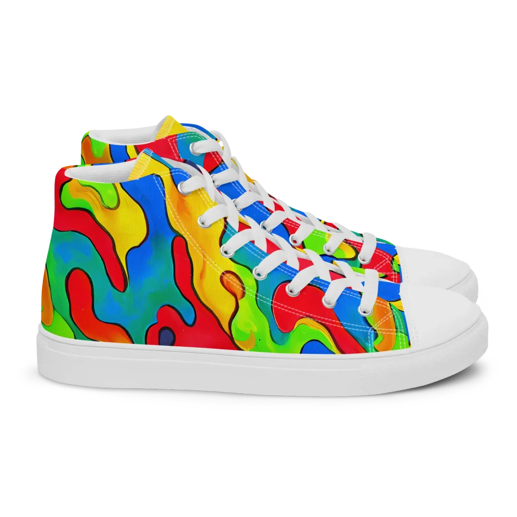 Splash of Joy on Women's High Top Canvas Shoes — Right