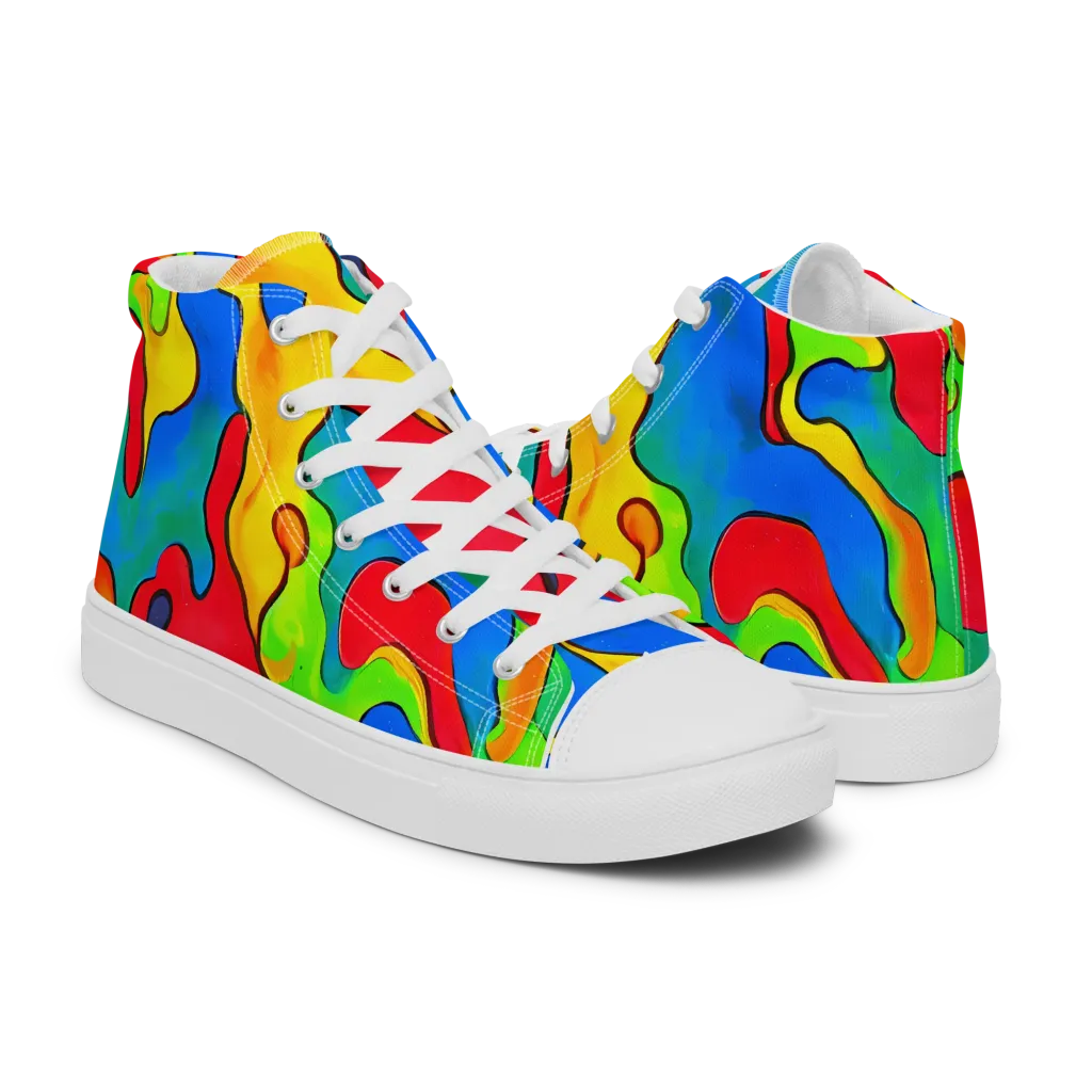 Splash of Joy on Women's High Top Canvas Shoes — Right