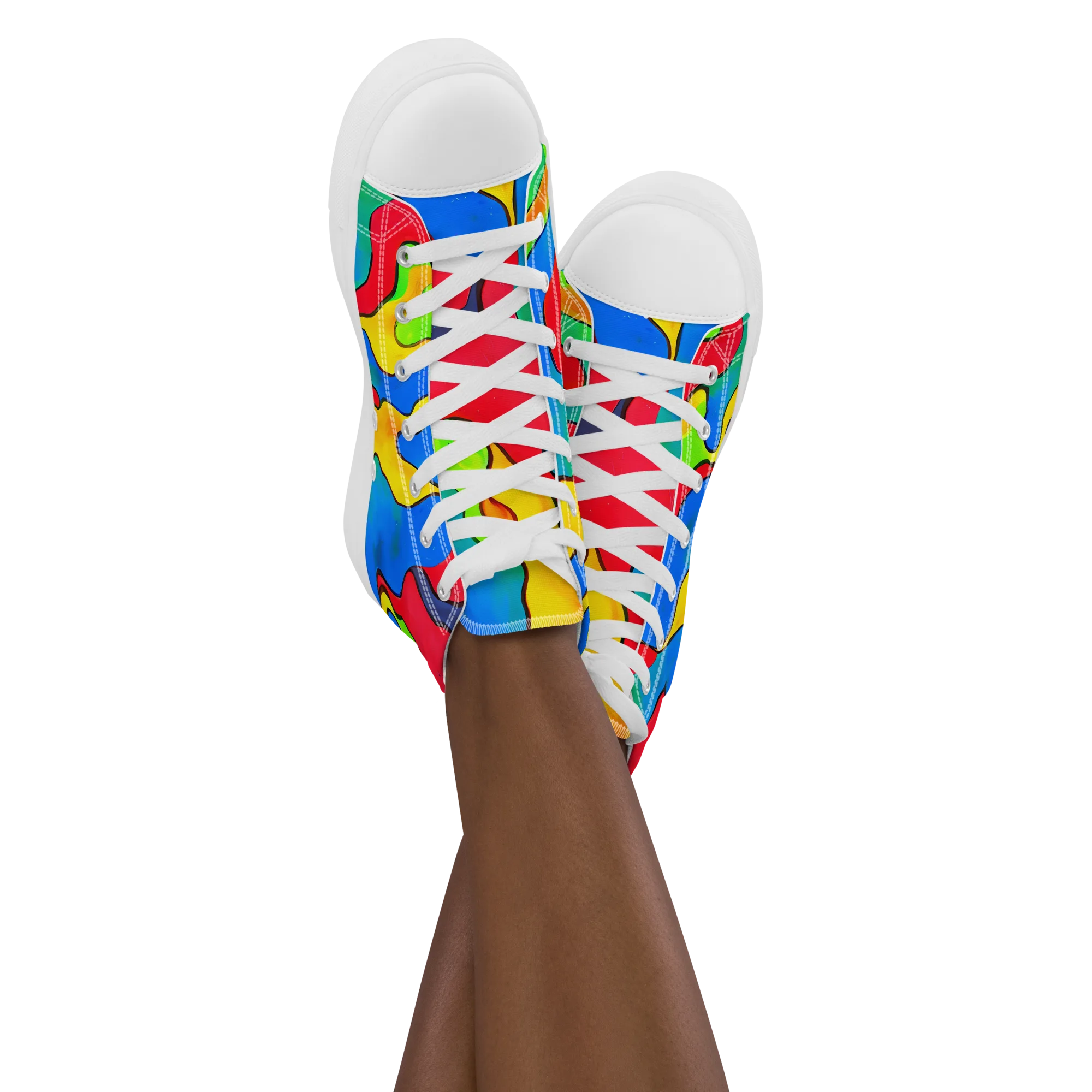 Splash of Joy on Women's High Top Canvas Shoes — Front