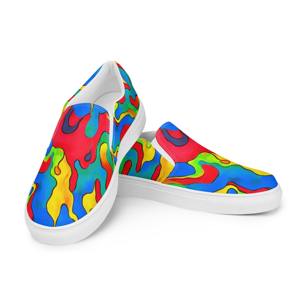 Splash of Joy on Men's Slip-On Canvas Shoes — Left Front