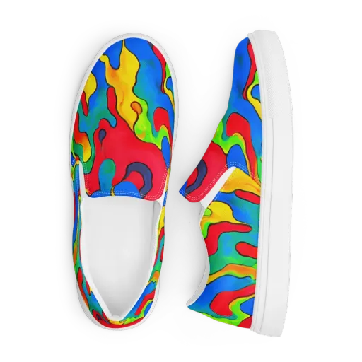 Splash of Joy on a Men's Slip-On Canvas Shoes